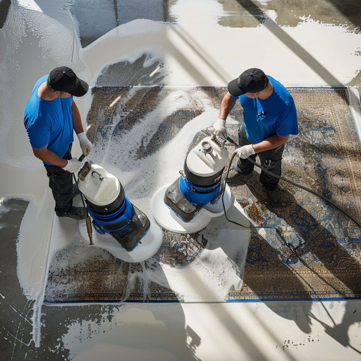 A carpet extraction machine cleaning a commercial office carpet.